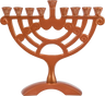 Bronze-tone swirl openwork candle menorah with nine holders and raised center shamash