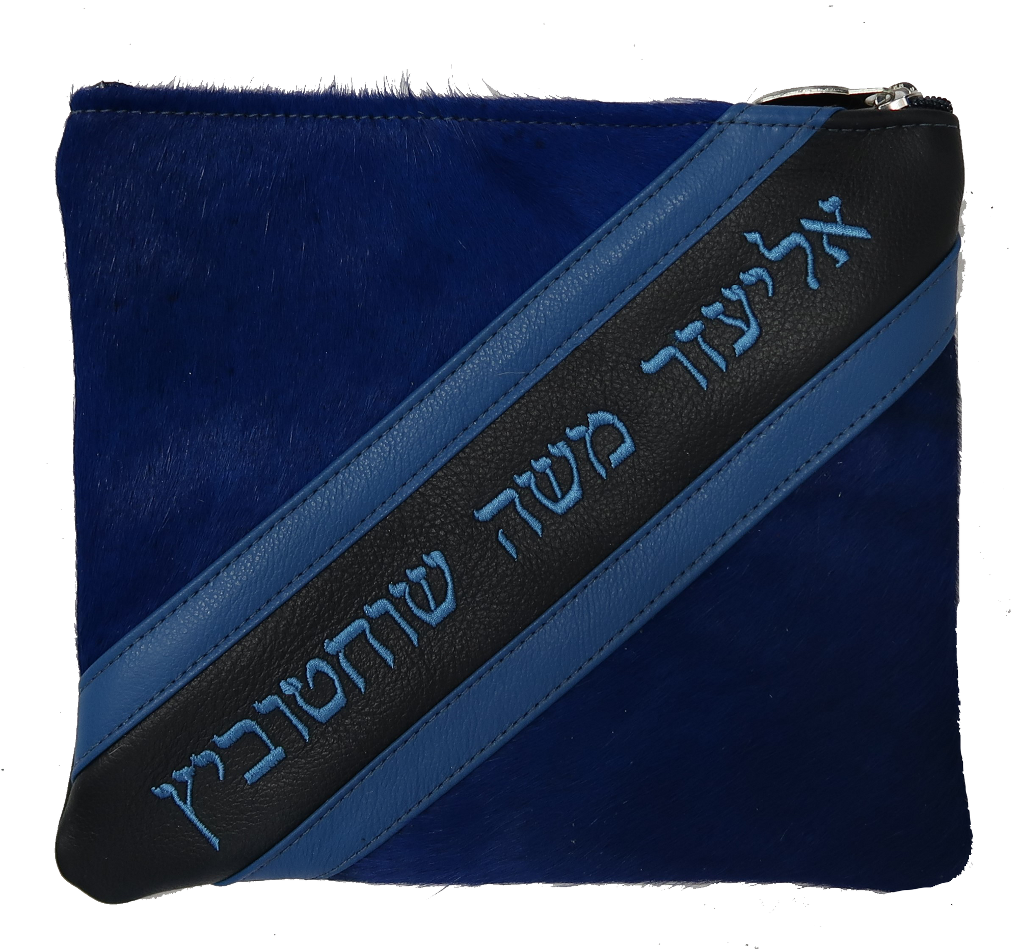 Prestige Leather Tallit & Tefillin Bag — Geometric Design, Premier Collection (600I-NV4)