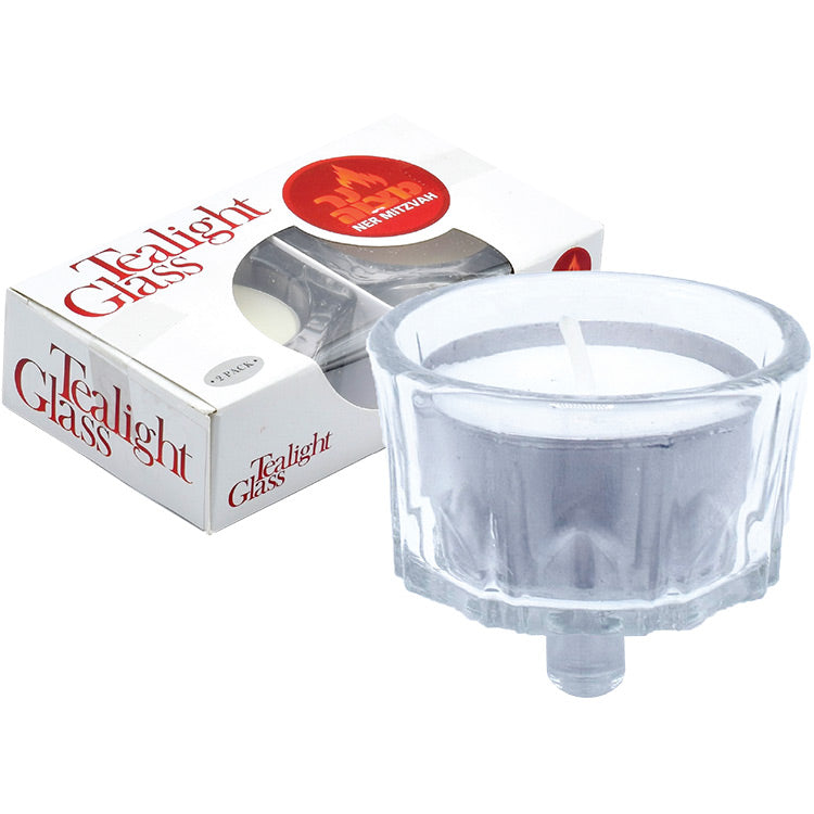 2-Pk. Tealight Glass Holder for Candelabra — Judaica Square