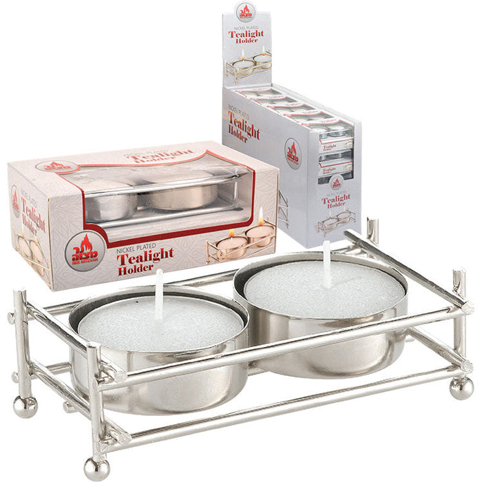 Tealight Holder for Standard Tealights — small round holder with a tealight seated inside | Judaica Square Lakewood