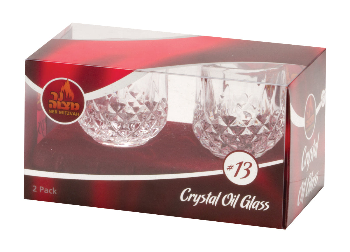 2-Pk. Crystal Oil Glass #13 — Judaica Square
