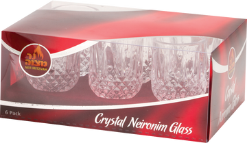 Ner Mitzvah Crystal Neironim tempered-glass candelabra cups, 6-pack in retail box