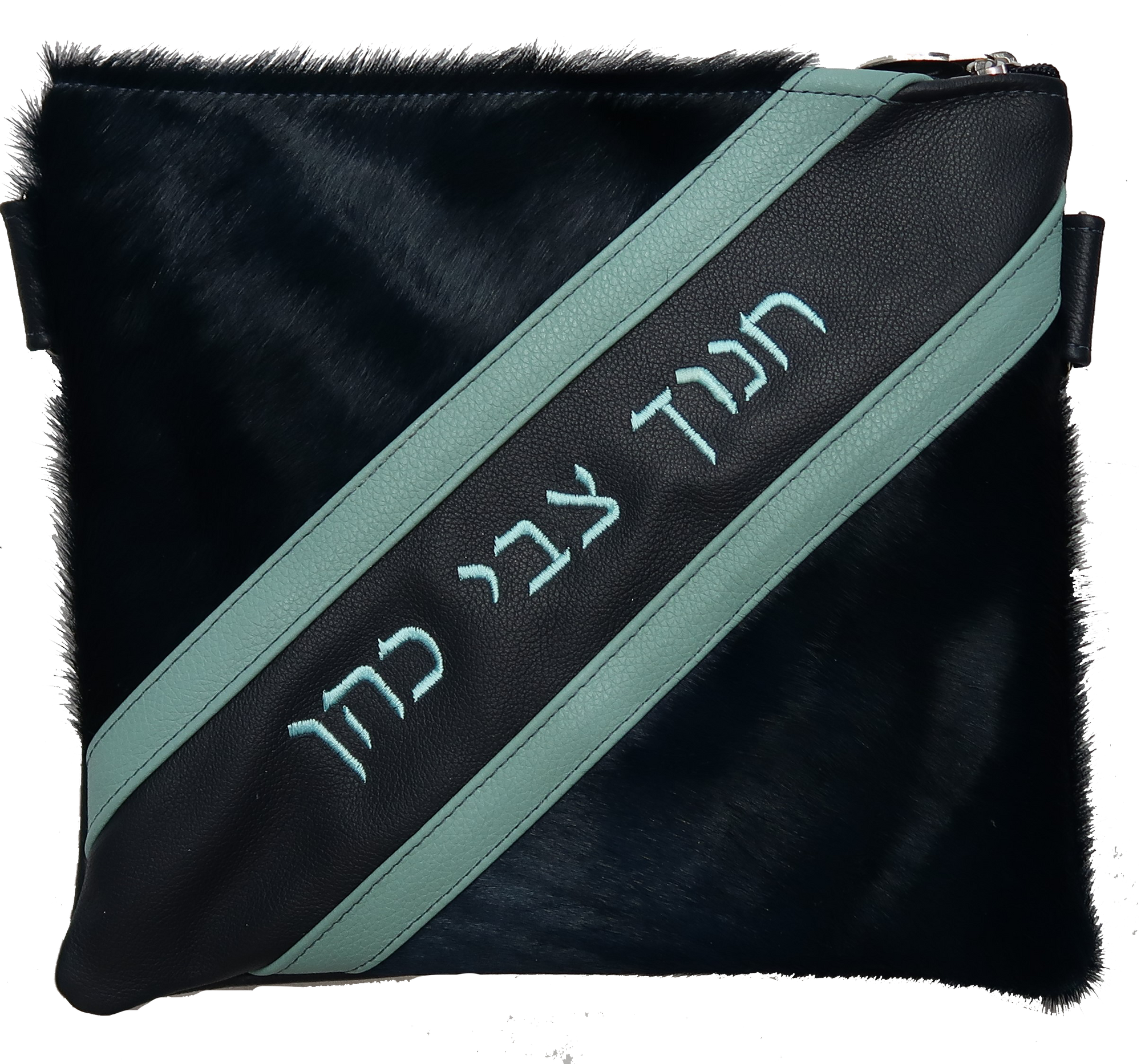 Prestige Leather Tallit & Tefillin Bag — Geometric Design, Premier Collection (600I-NV)