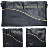 Prestige Leather Tallit & Tefillin Bag — Geometric & Wave Design, Exclusive Collection (605G-NV2)
