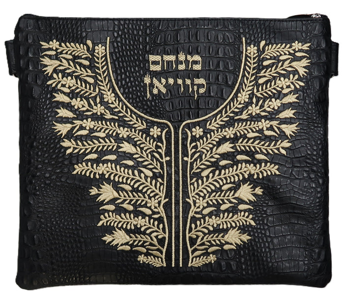 Prestige Croc Tallit & Tefillin Bag — Croc Design, Supreme Collection (615H-BK)
