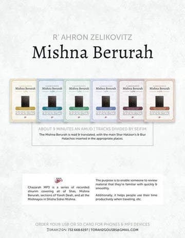 Torah 2 Go: R' Ahron Zelikovitz - Mishna Berurah (USB)