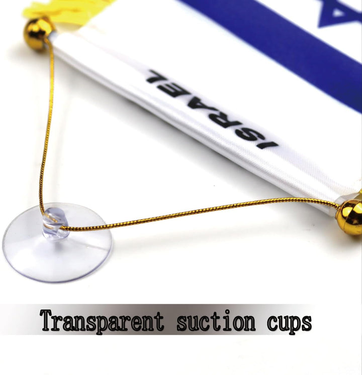 Israeli Flag For Car-4"6" Mini Banner-W/ Suction