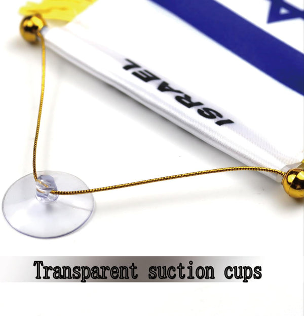 Israeli Flag For Car-5.5"7" Mini Banner-W/ Suction (I-MBL)