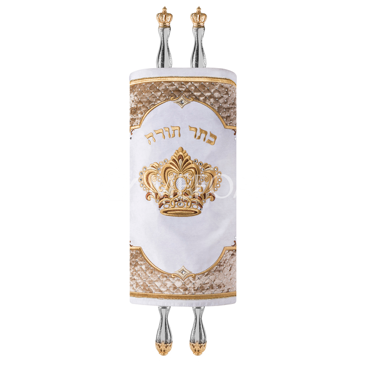 Velvet Torah Mantle - Style #802 - White