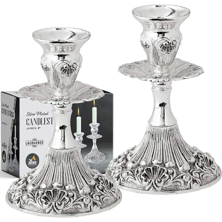 Silver Plated Candlestick 5" — Judaica Square
