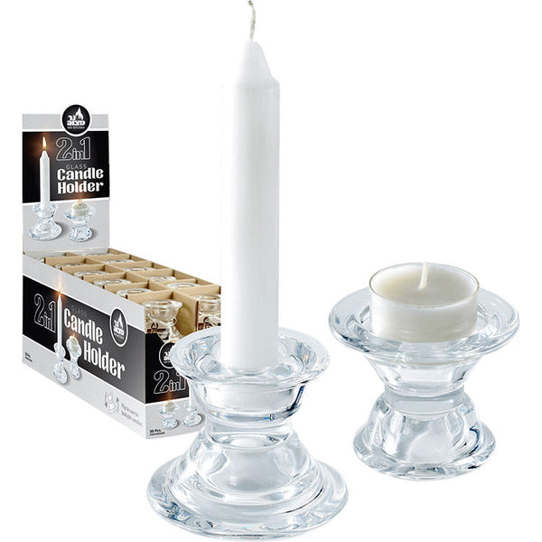2 in 1 Glass Candle Holder — Judaica Square
