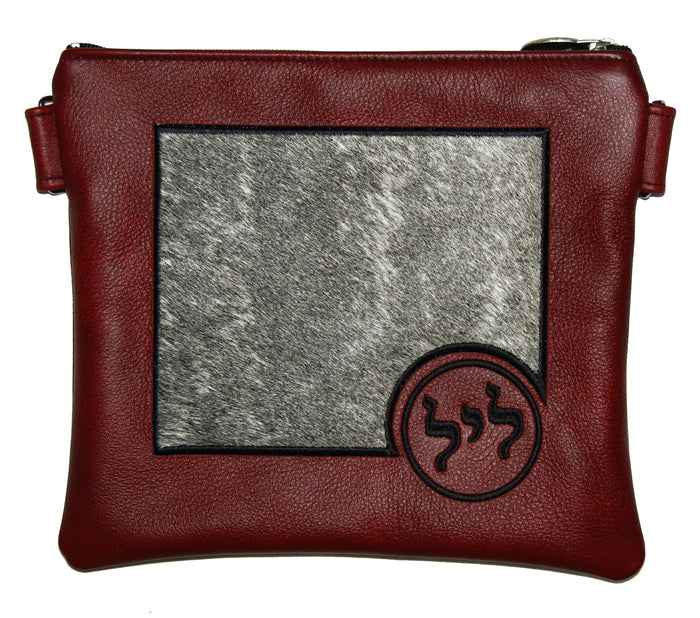 Prestige Leather Tallit & Tefillin Bag — Geometric Design, Regal Collection (625F-K)