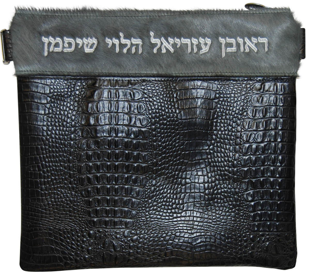 Prestige Croc Tallit & Tefillin Bag — Croc Design, Exclusive Collection (620G-BK8)