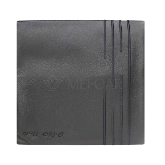 Tallis and Tefillin Bag Design #648 - Solid Black Leather - Tallis Bags | Judaica Square Lakewood