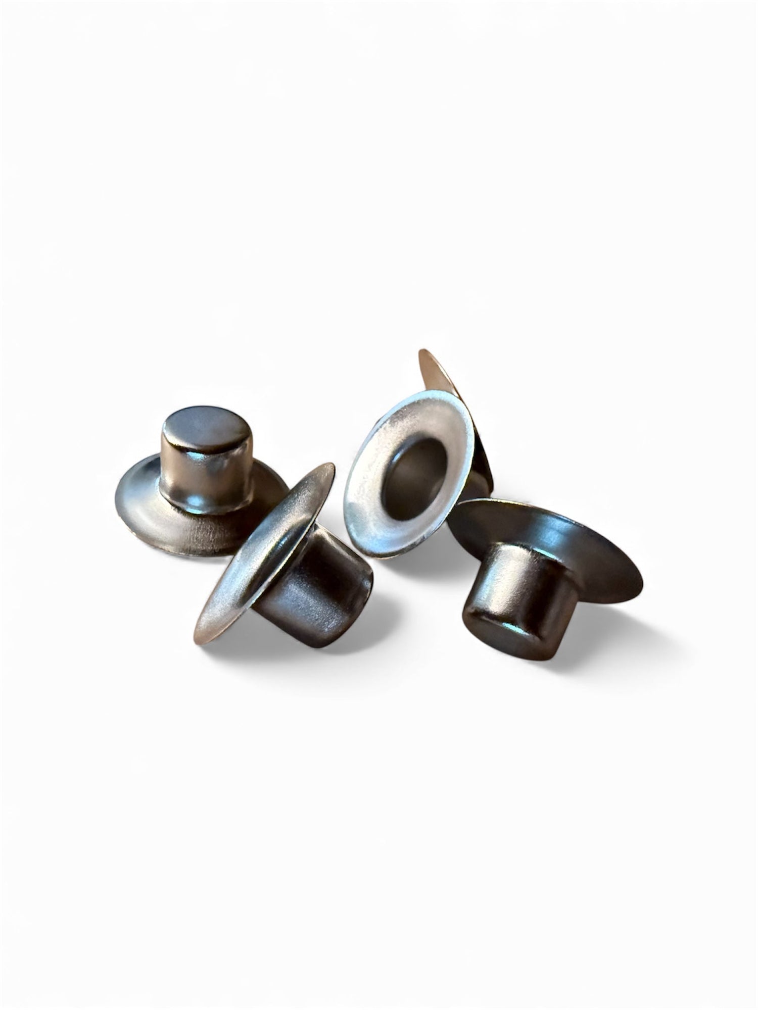 DIY menorah candle cups — nine aluminum cups in silver, blue and gold with screws | Judaica Square Lakewood (view 8)