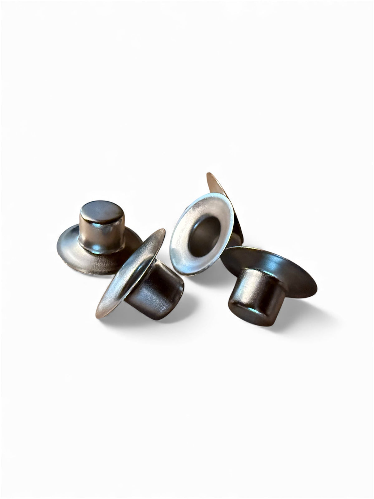 DIY menorah candle cups — nine aluminum cups in silver, blue and gold with screws | Judaica Square Lakewood (view 8)