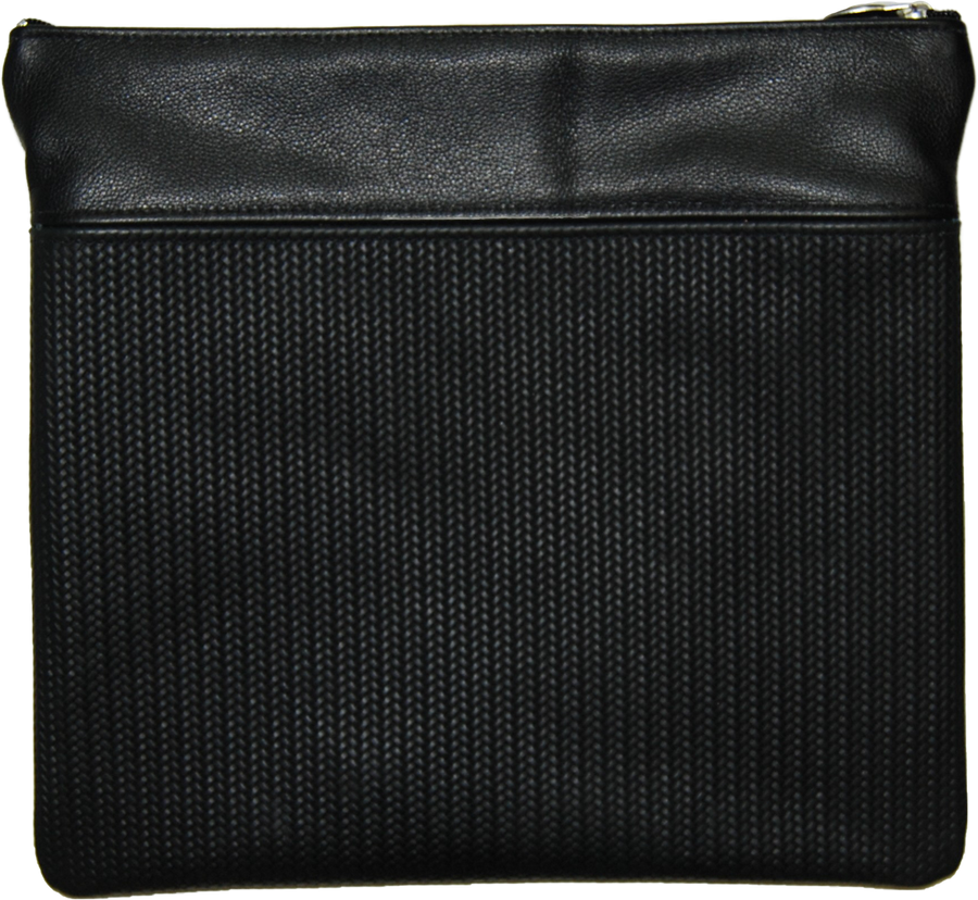 Personalization preview — Regal Leather Tallit & Tefillin Bag — Black Weave