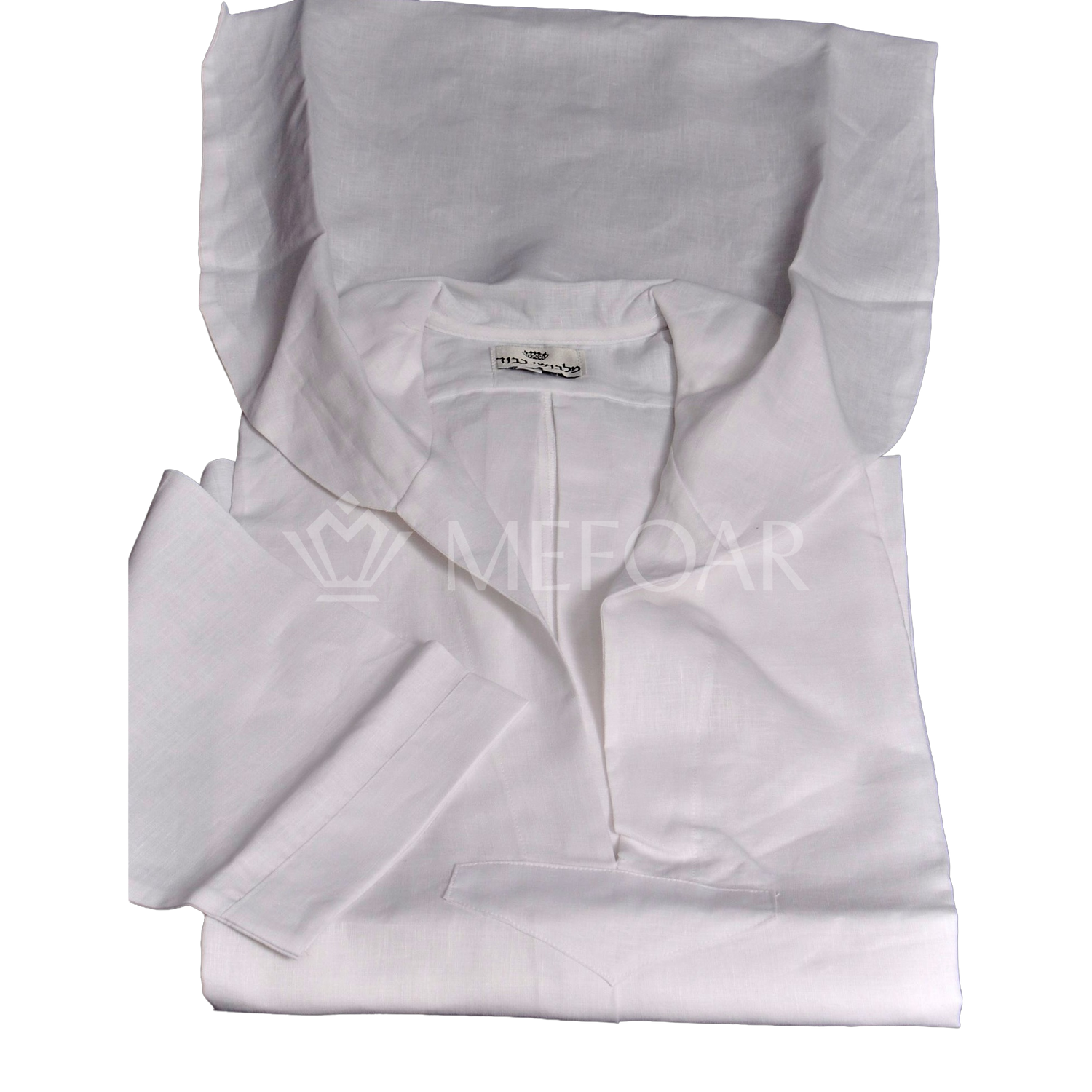 New Square style Big Collar, Closed Front Plain - 100% Linen - Judaica Decor view 2 | Judaica Square Lakewood