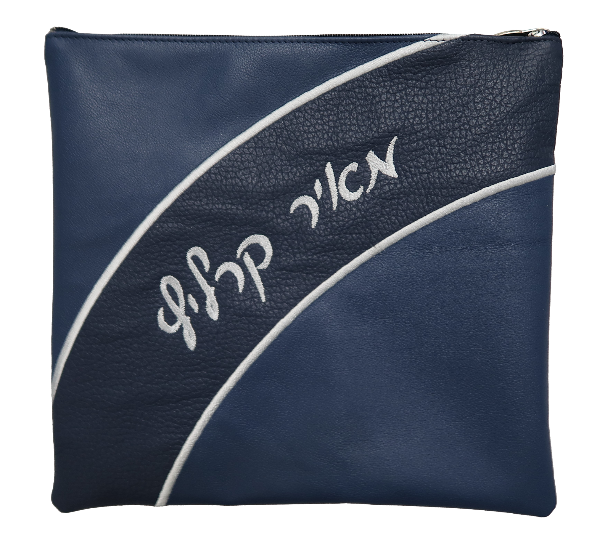 Prestige Leather Tallit & Tefillin Bag — Wave Design, Regal Collection (695F-LN)