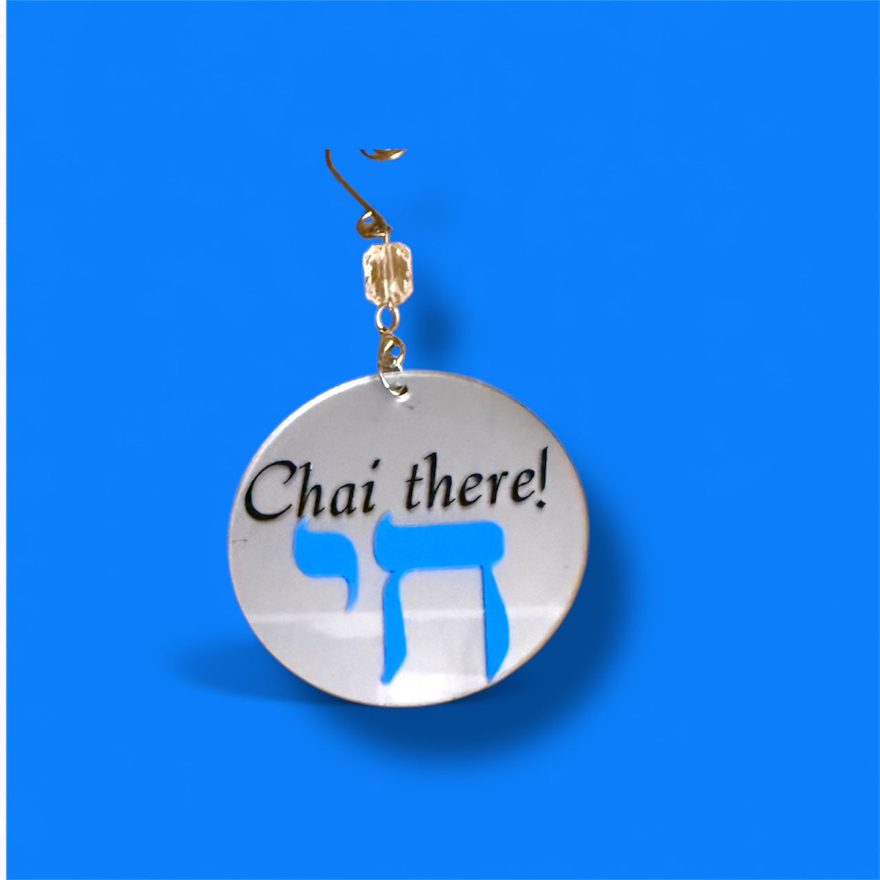Wooden Shofar So Good pun ornament painted with beads and wire | Judaica Square Lakewood (view 5)
