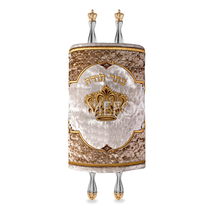 Velvet Torah Mantle - Style #802 - White