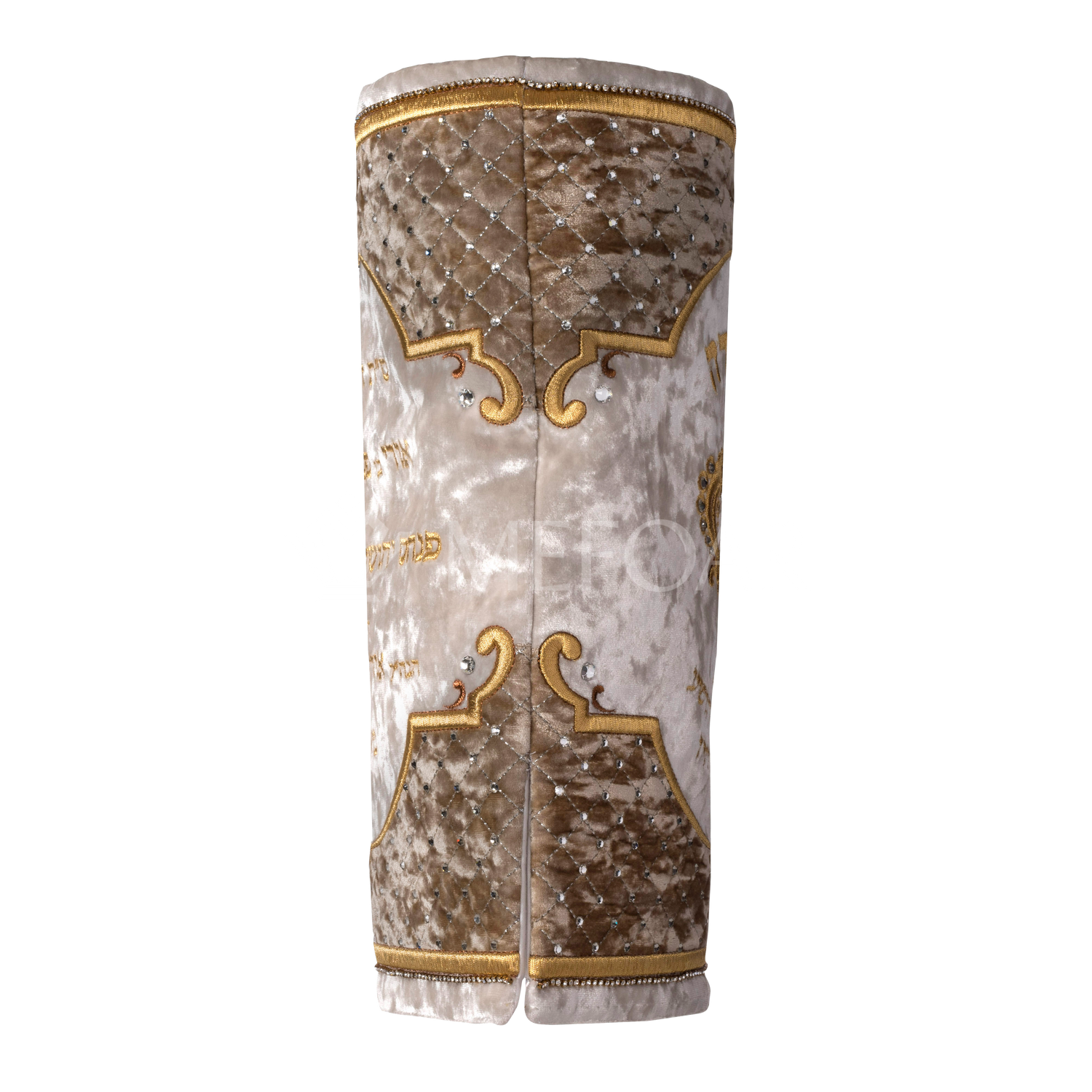 Velvet Torah Mantle - Style 802-White - Image 4