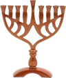 Bronze-tone openwork candle menorah with nine holders and raised center shamash