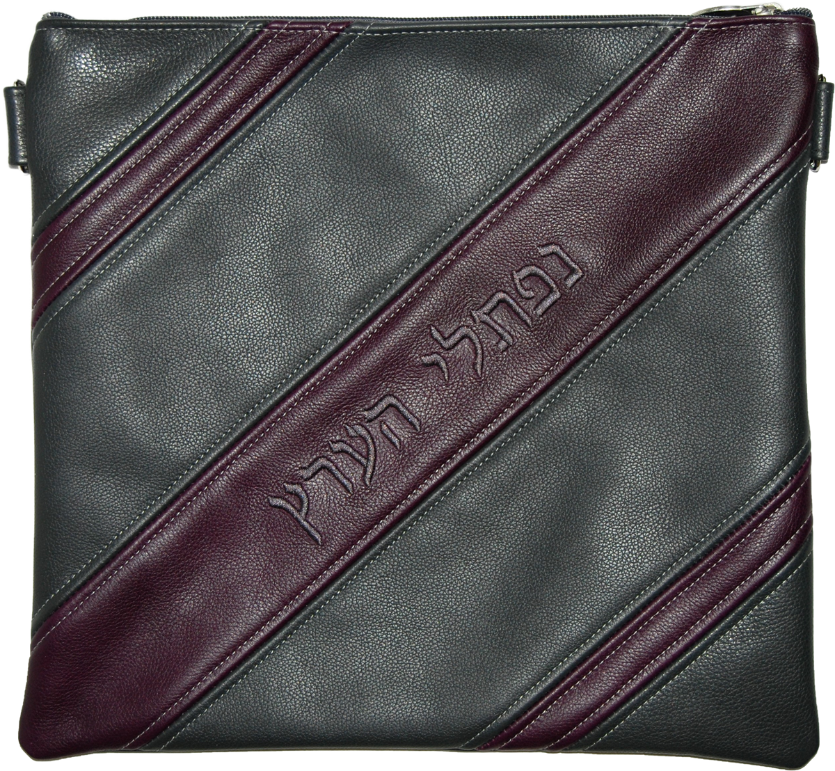 Prestige Leather Tallit & Tefillin Bag — Geometric Design, Supreme Collection (700H-CH)