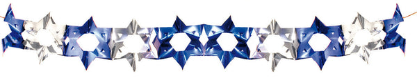 Blue and Silver Magen David Garland - Pack of 12 - 8' (71134)
