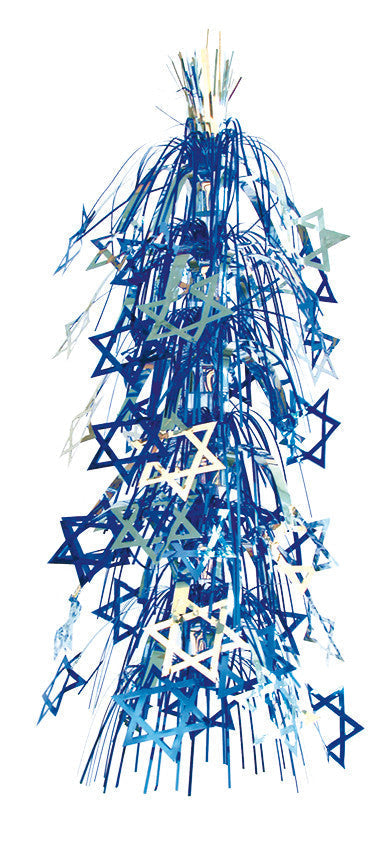 Blue and Silver Magen David Lantern - Pack of 12 - 18"