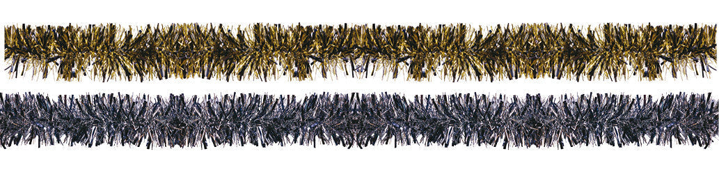 4" 12' Long Tinsel, Assorted Colors - Pack of 12 (71222)