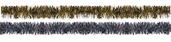 4" 12' Long Tinsel, Assorted Colors - Pack of 12 (71222)