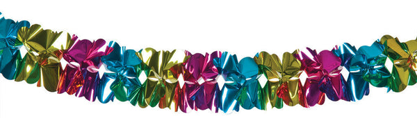 6" 30 sections multi color Garland  - Pack of 12 (71269)