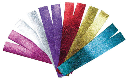 36 strips for paper chain - w/tape 9.5" x 1.25" - priced per dozen