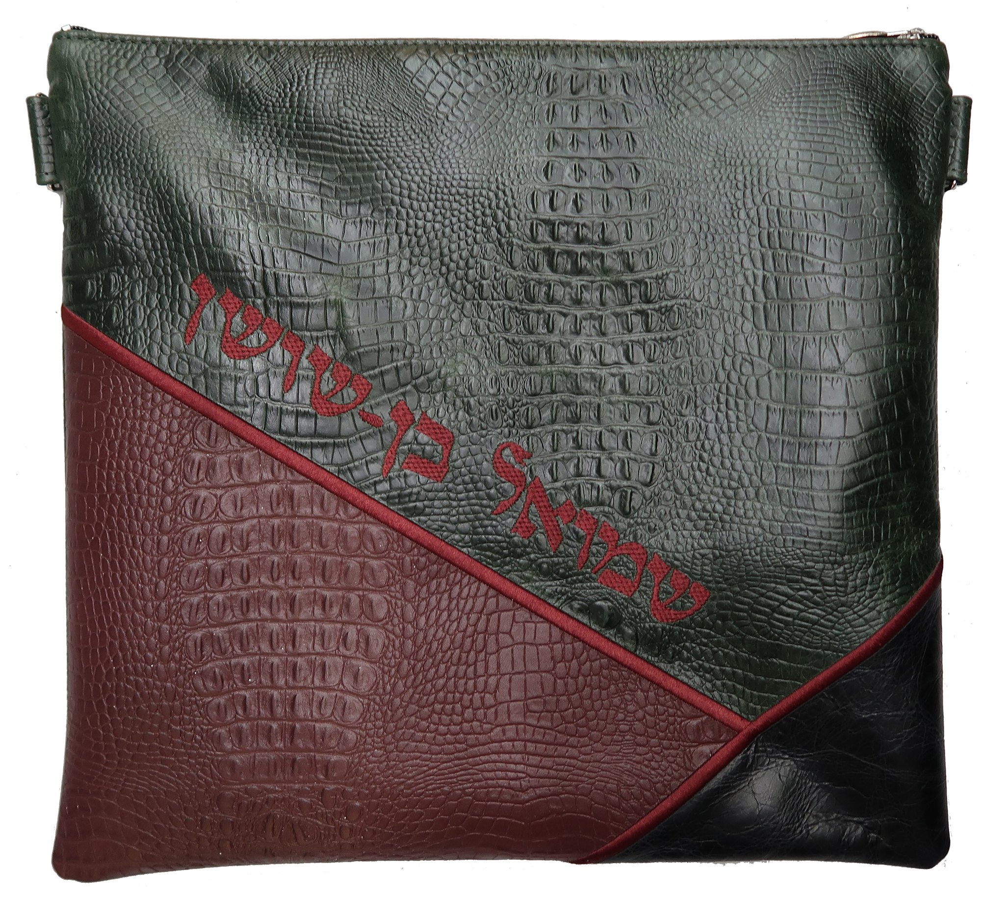 Prestige Croc Tallit & Tefillin Bag — Geometric & Croc Design, Exclusive Collection (715G-FG)