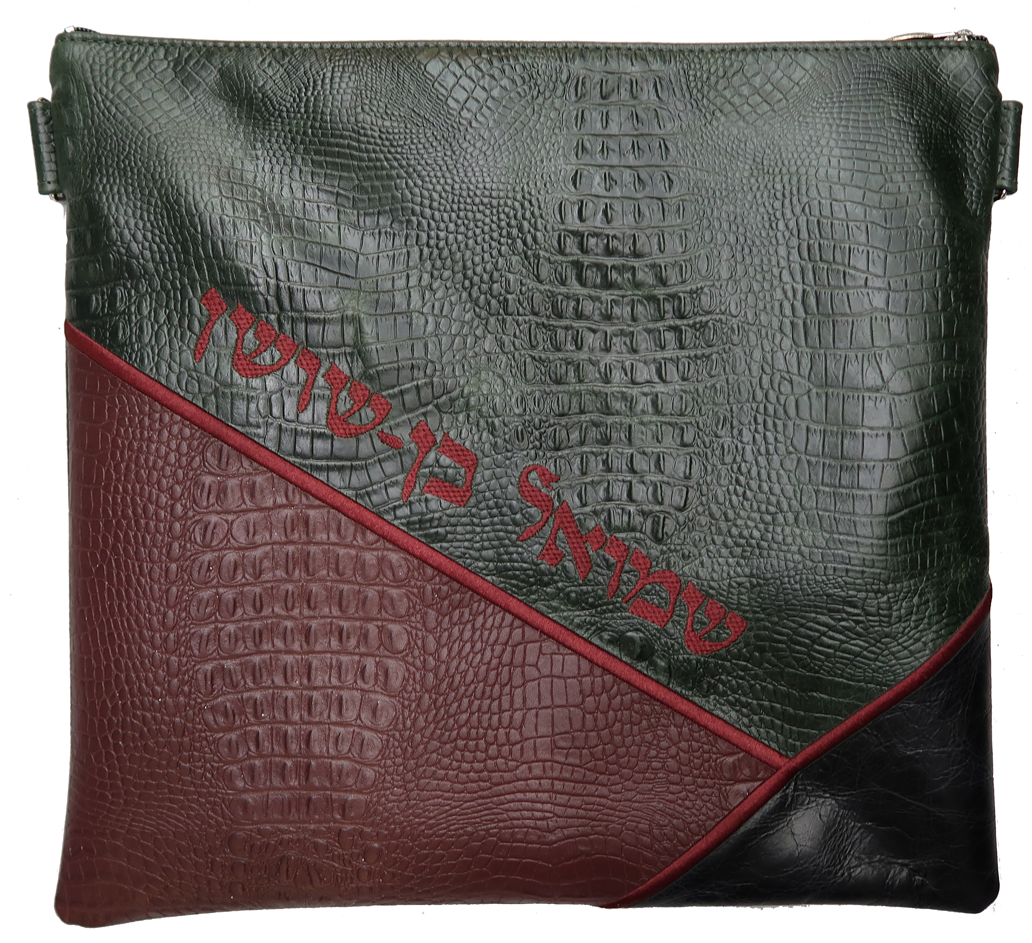 Prestige Croc Tallit & Tefillin Bag — Geometric & Croc Design, Exclusive Collection (715G-FG)