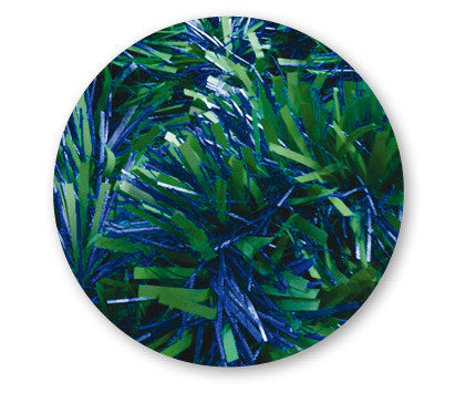 Extra Heavy and Long Tinsel, Green w/blue