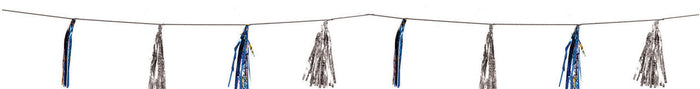9 pc  blue/silver Tassel Banner, 9' long - Pack of 12 (71711)
