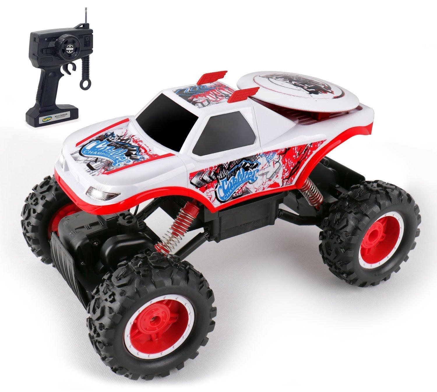 KidiRace All-Terrain RC Rock Crawler, White — truck, view 2 | Judaica Square Lakewood
