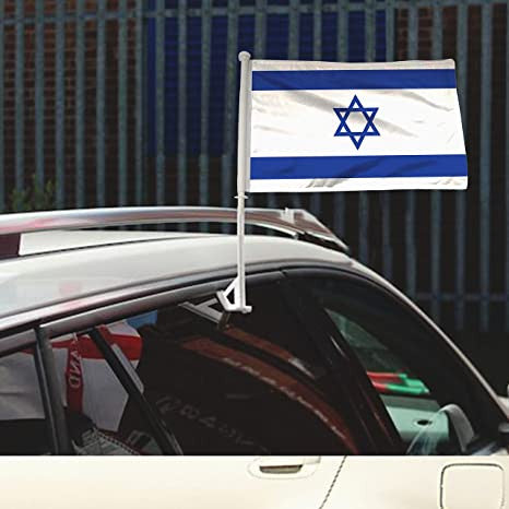 Israeli Car Flag 12"x16" 17" Stick