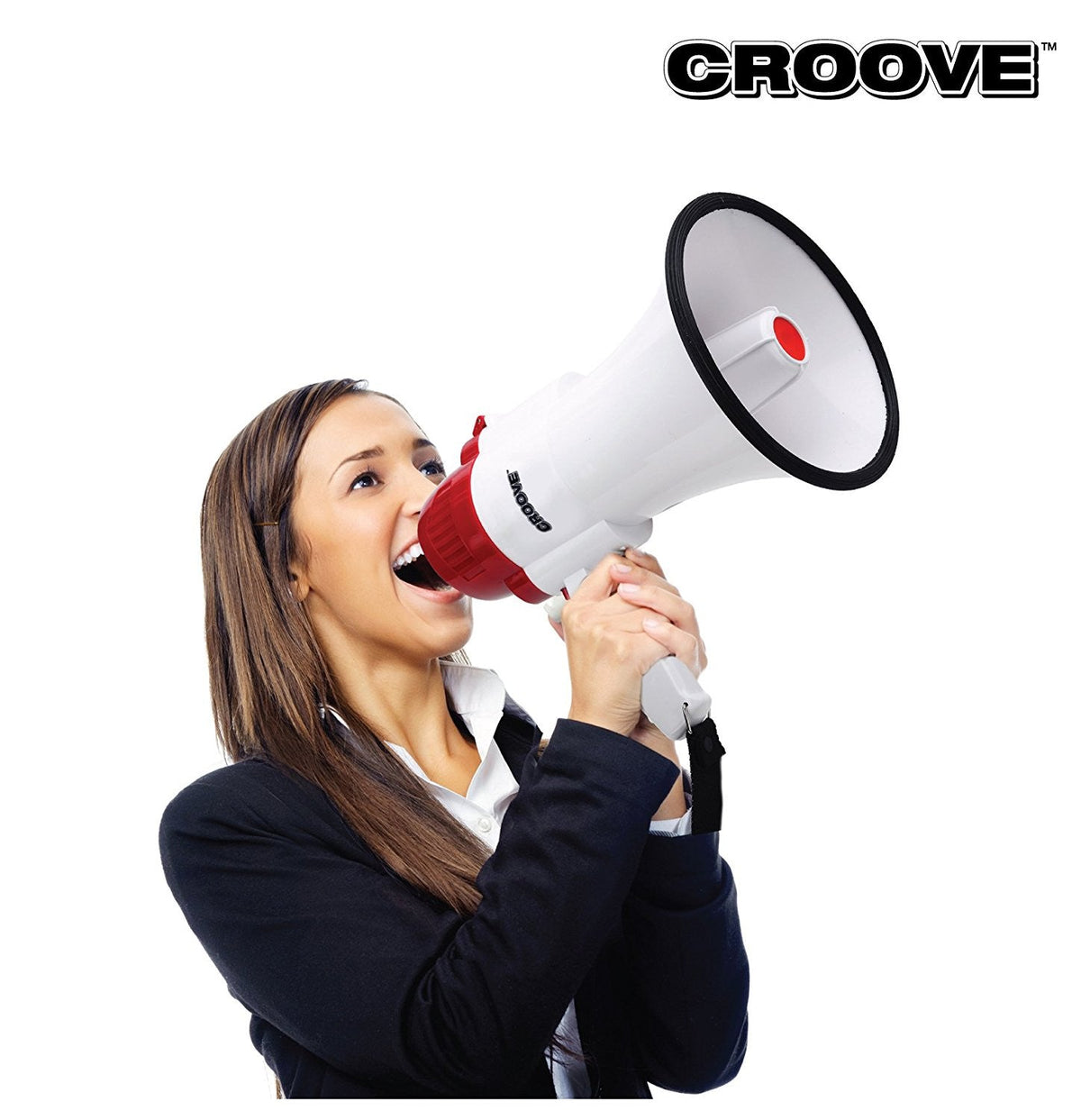 Croove Megaphone Bullhorn with Siren - 30 Watt, Lightweight — 30-watt, view 2 | Judaica Square Lakewood
