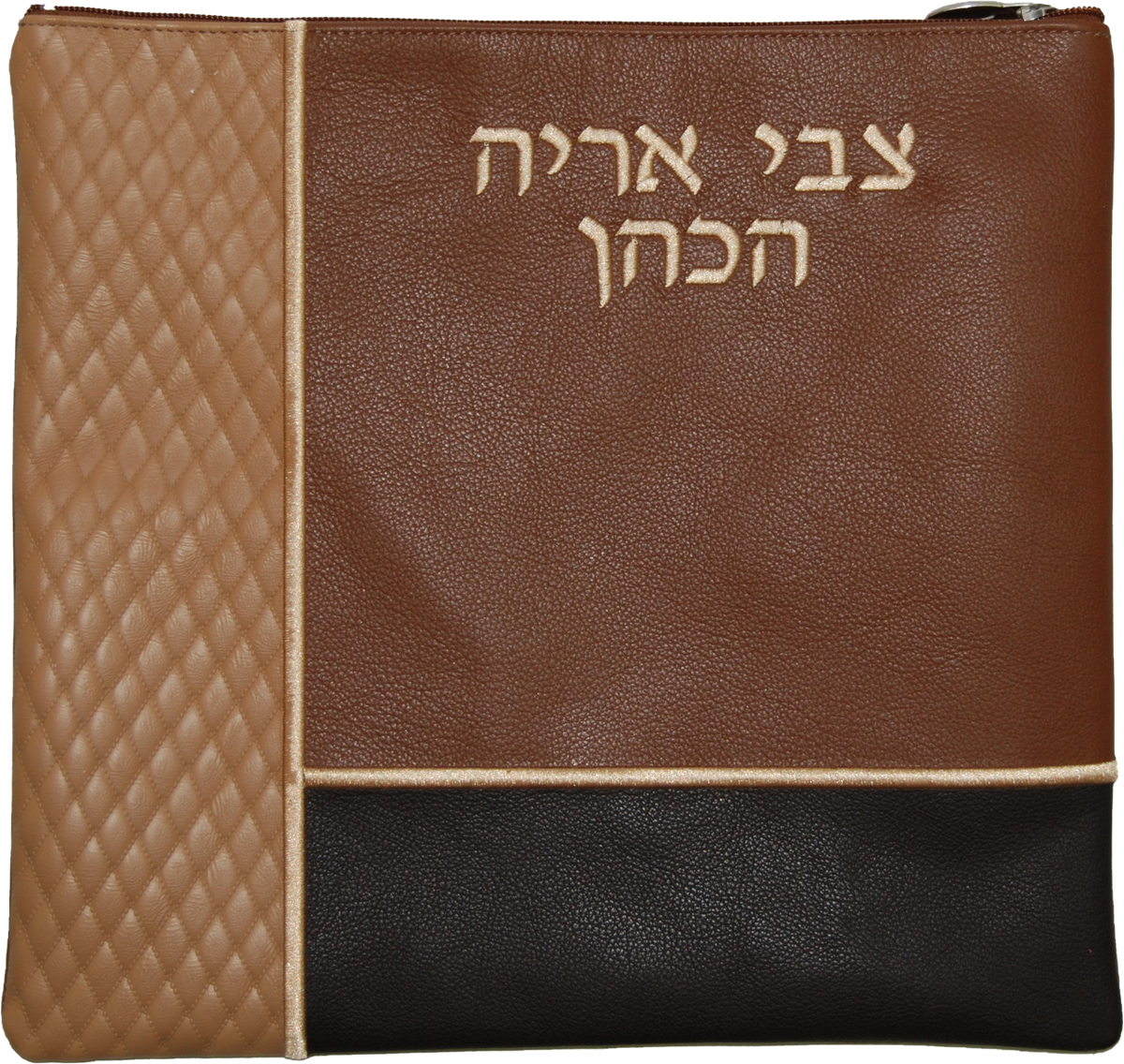 Prestige Leather Tallit & Tefillin Bag — Geometric Design, Regal Collection (720G-TN)
