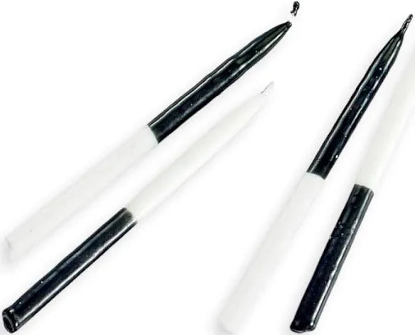 Black and white Hanukkah candles — alternating two-tone tapers, 45 count | Judaica Square Lakewood (view 3)