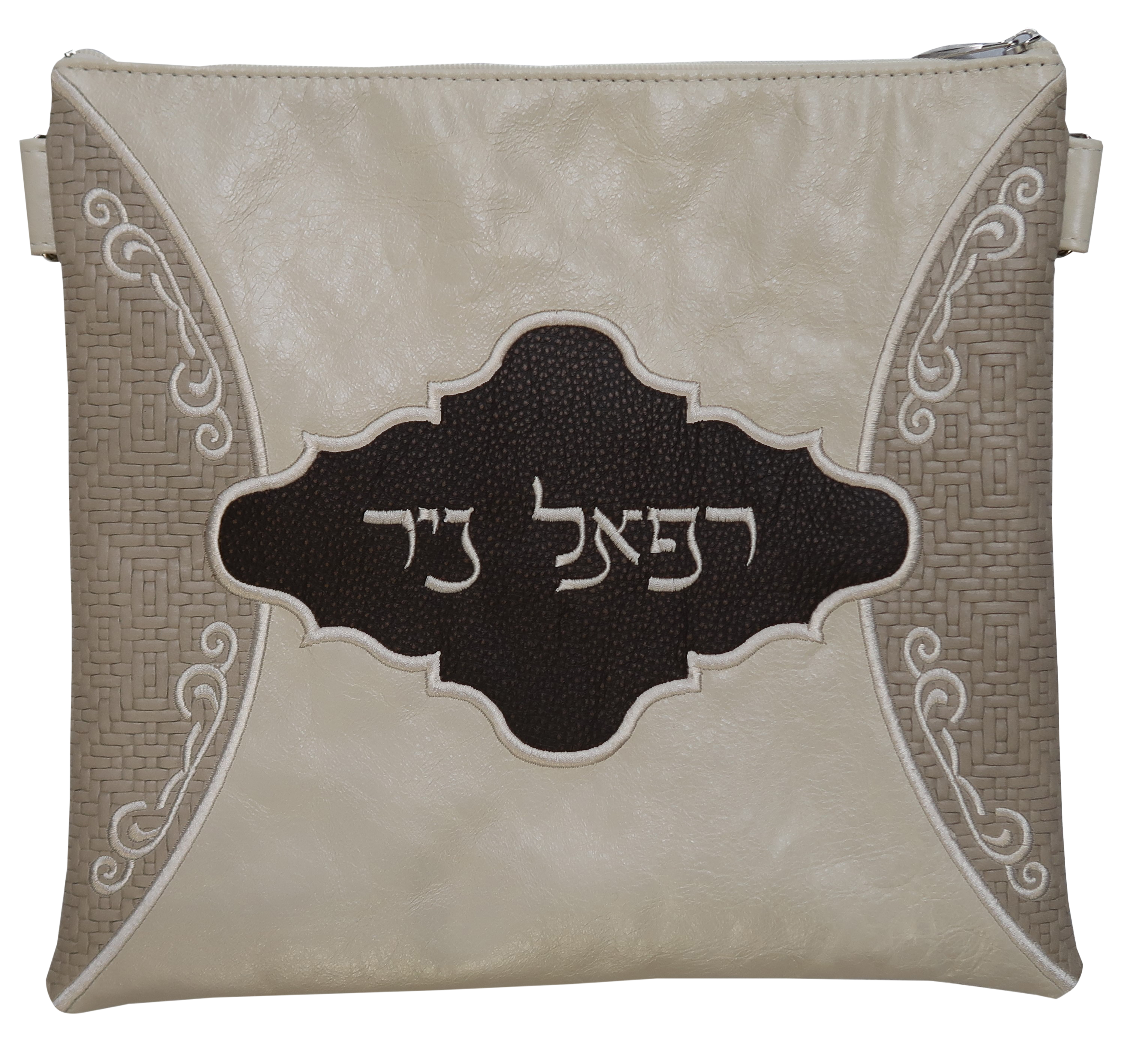 Prestige Leather Tallit & Tefillin Bag — Crown Design, Supreme Collection (735H-ST)
