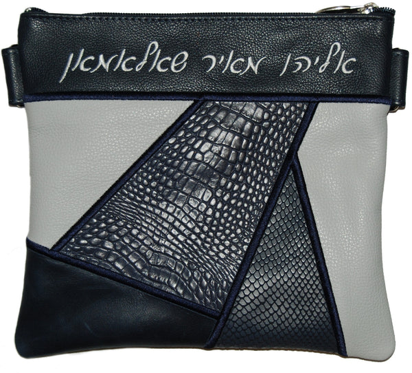 Prestige Croc Tallit & Tefillin Bag — Geometric & Croc Design, Premier Collection (740I-NV11)