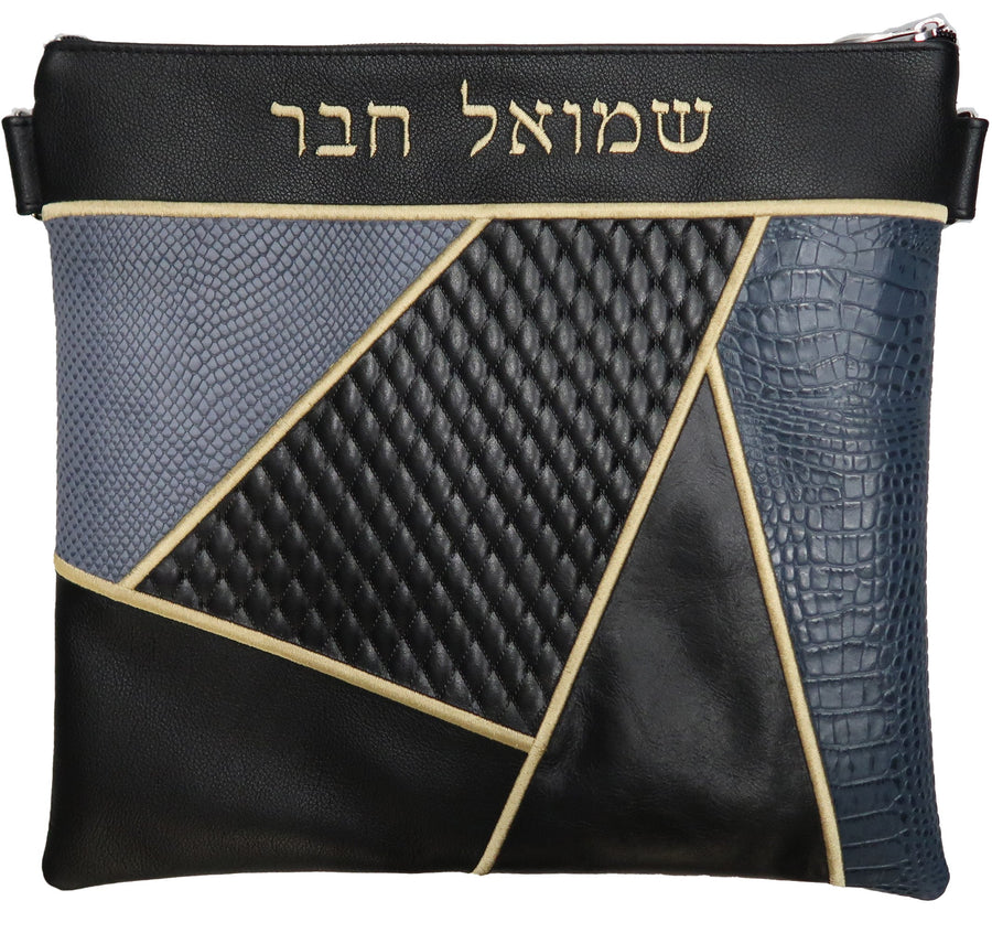 Personalization preview — Croc Tallit & Tefillin Bag — Geometric & Diamond Design, Premier Collection