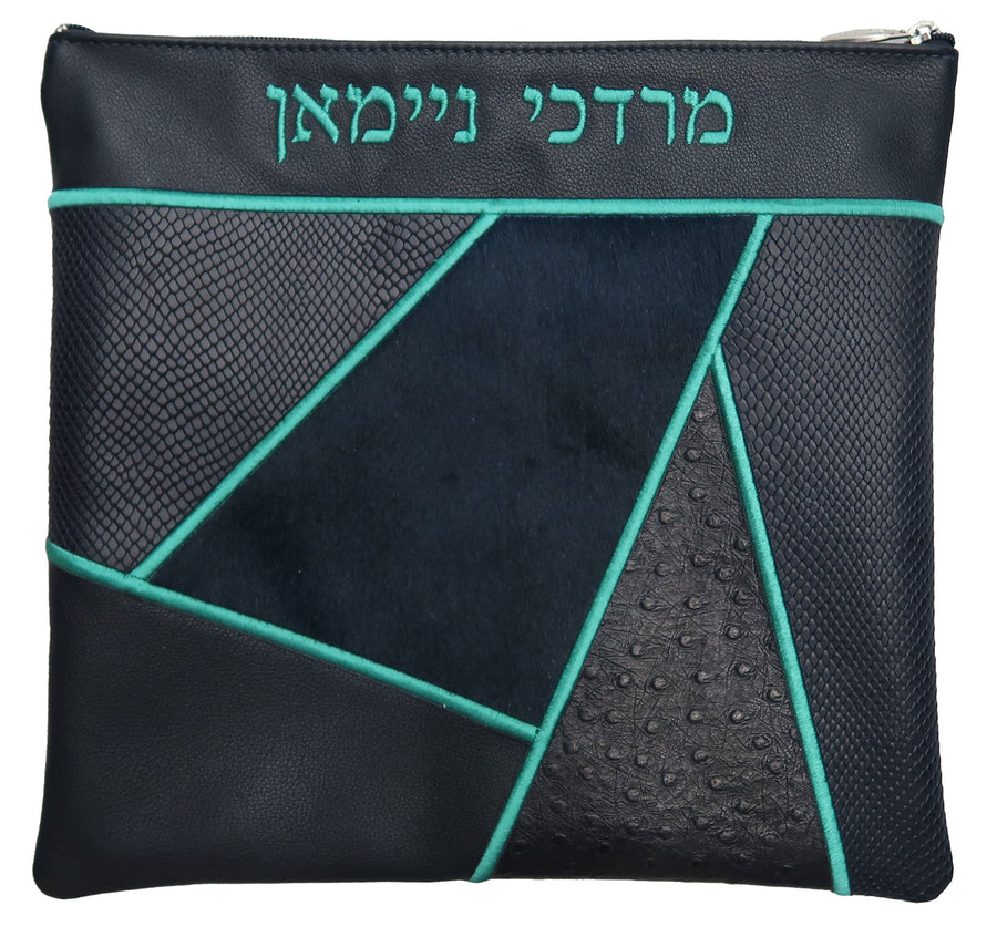 Personalization preview — Ostrich Tallit & Tefillin Bag — Geometric & Ostrich Design, Premier Collection