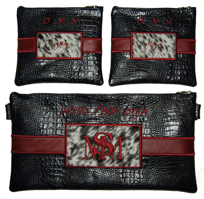 Prestige Croc Chabad Bar Mitzvah Set — Geometric & Croc Design, Supreme Collection (750H-BK2)