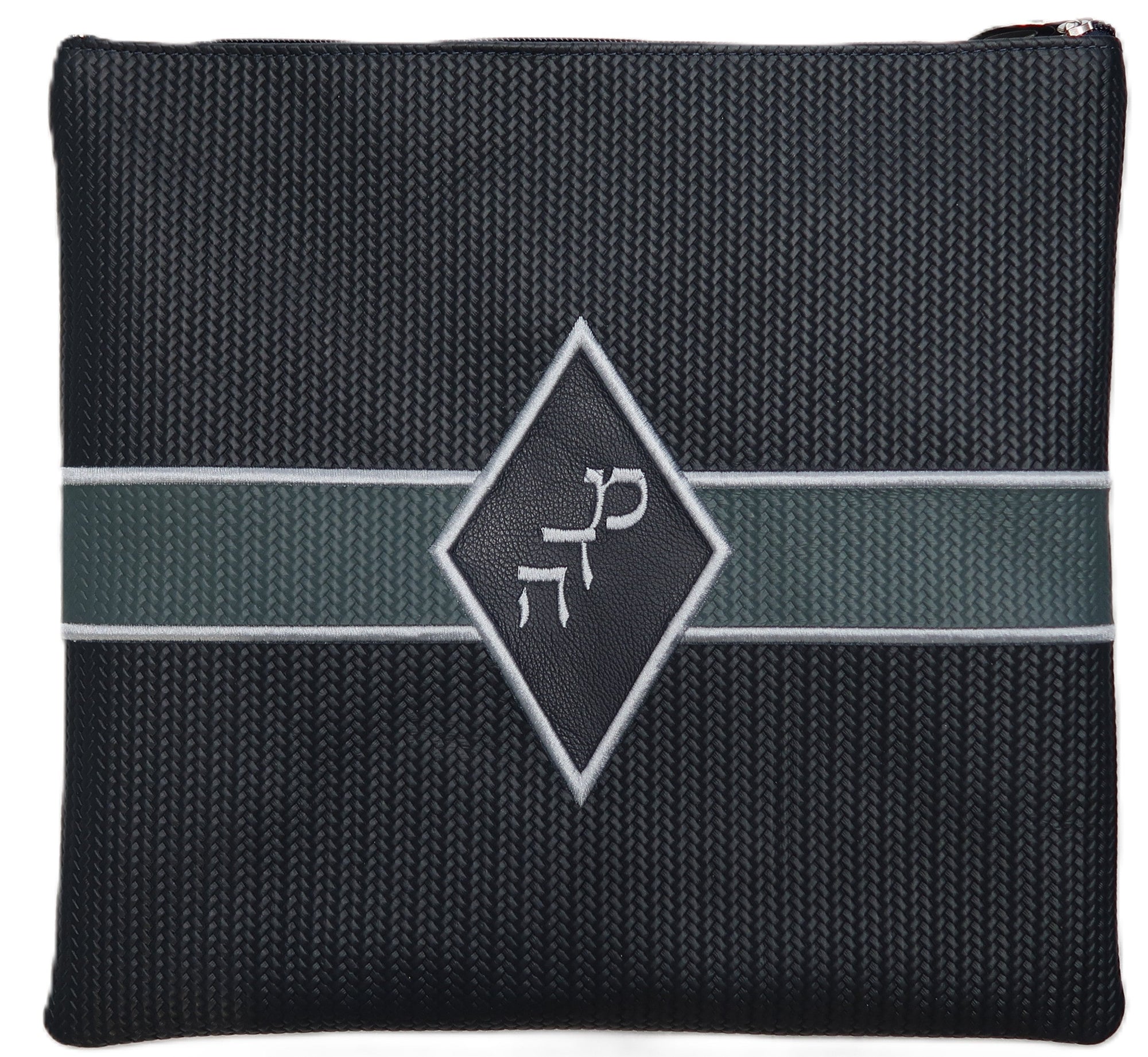 Prestige Leather Tallit & Tefillin Bag — Geometric & Diamond Design, Exclusive Collection (750G-SL3)