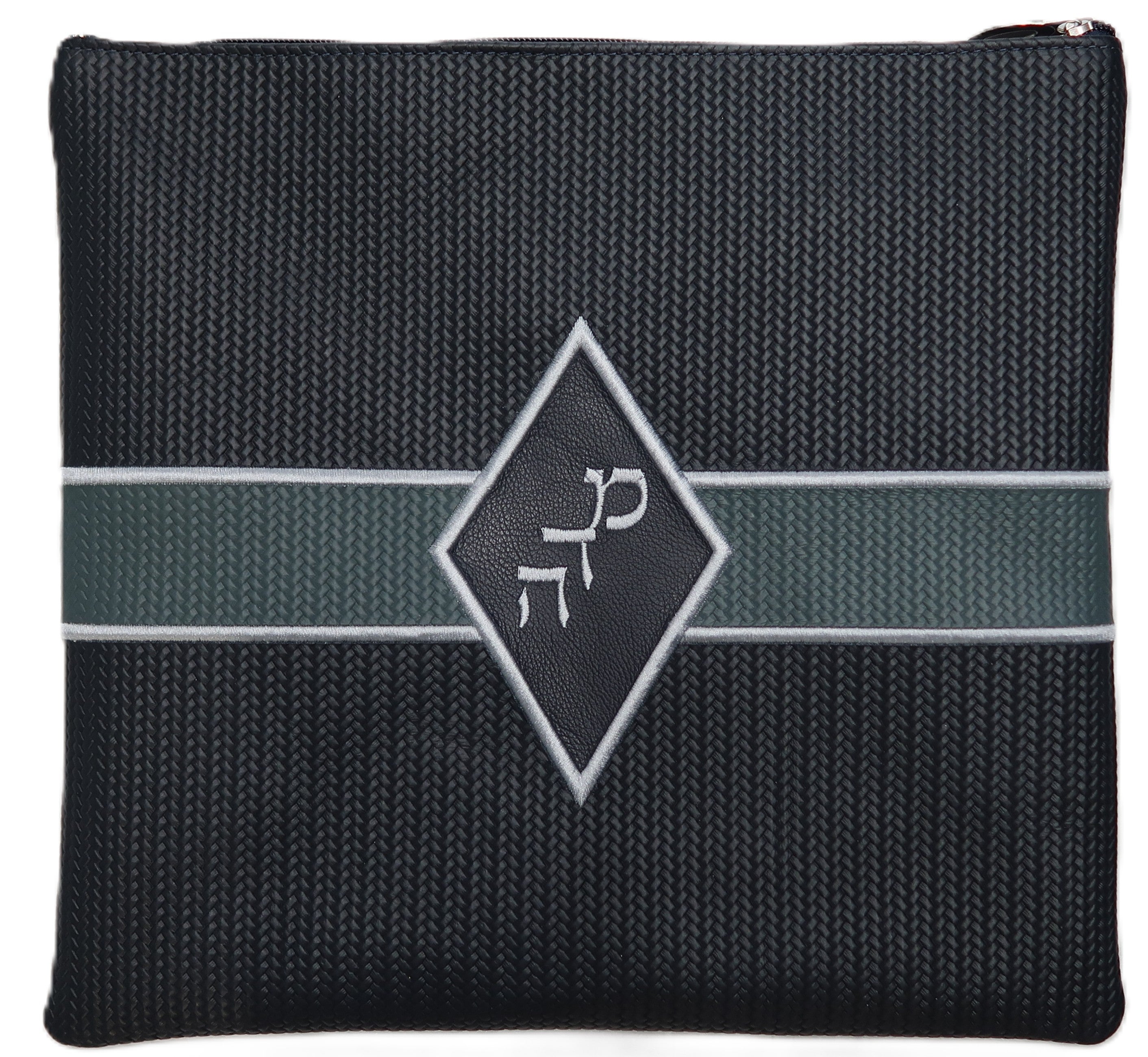 Prestige Leather Tallit & Tefillin Bag — Geometric & Diamond Design, Exclusive Collection (750G-SL3)